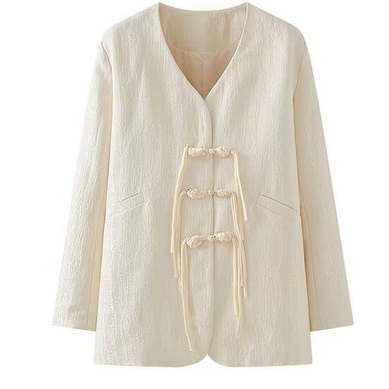 Veste élégante pour femme avec des détails de nœud artistiques Chic & Stil