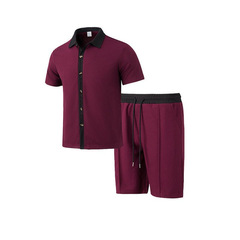 Casual men's short sleeve t-shirt and chic sport shorts set