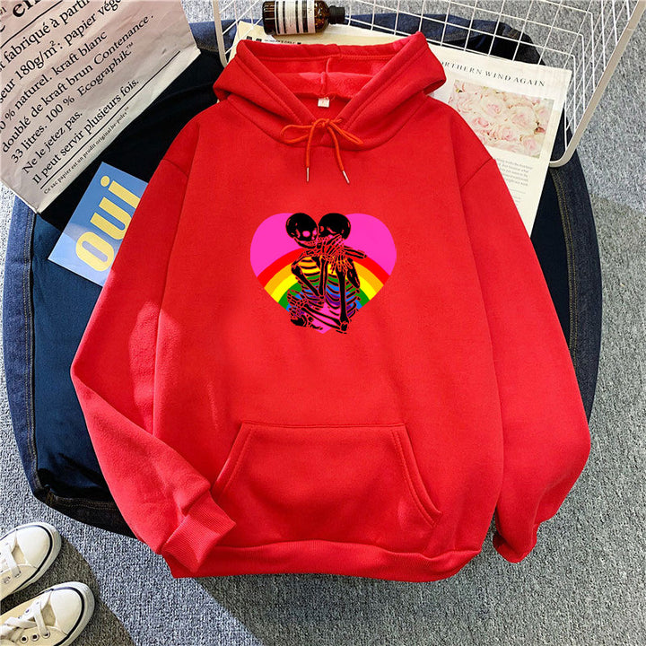 Ladies hoodie with colorful love motif Chic & Stil