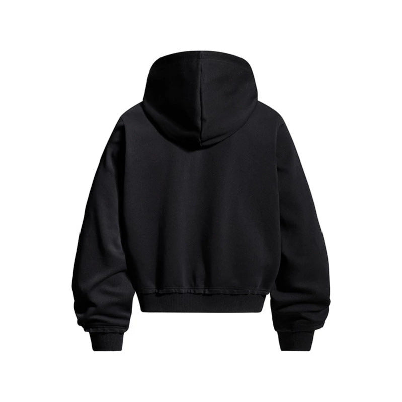 Women's hoodie sweatshirt jacket with decorative frogging embroidery and full-length zipper Amarae