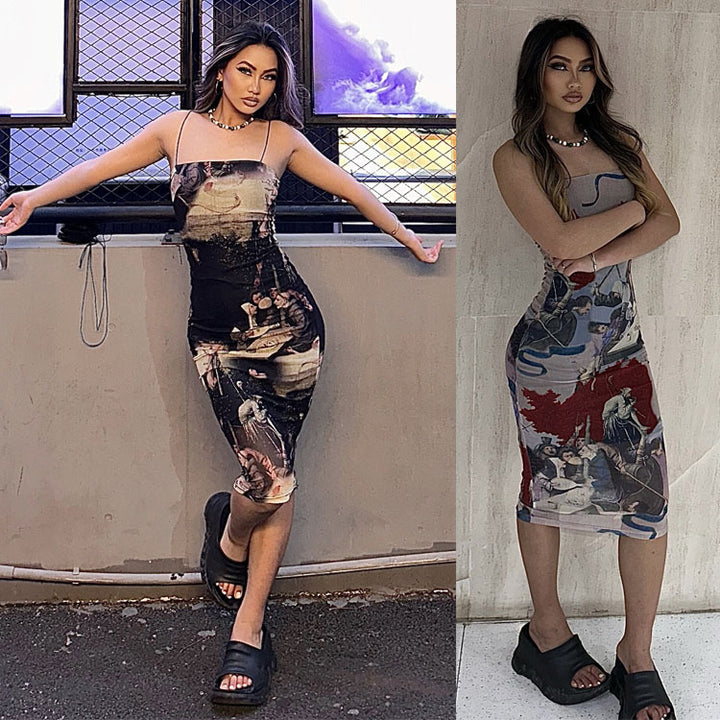 Chic and Stylish Artistic Bodycon Dress for Women