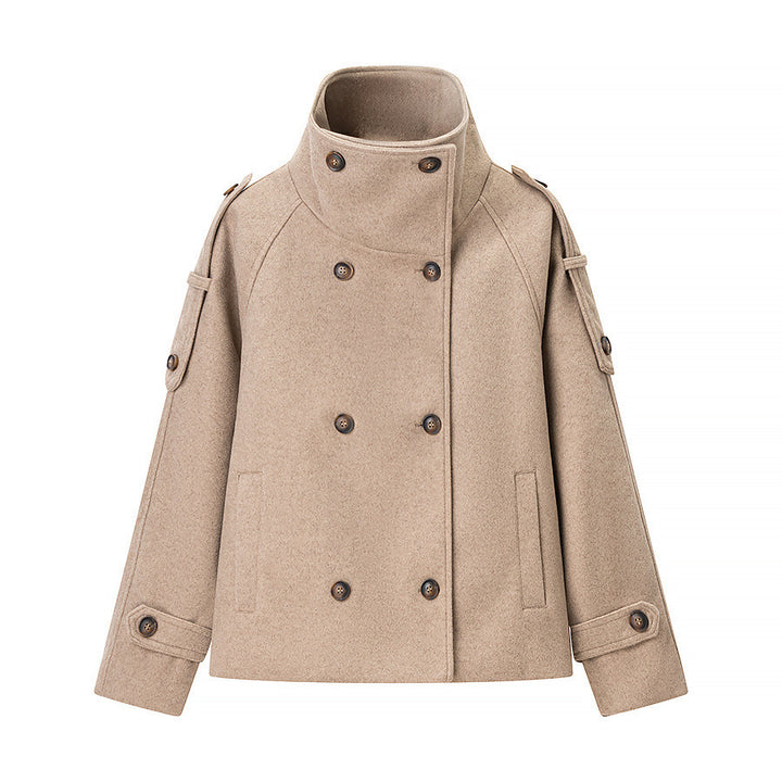 Veste en laine élégante pour femmes avec col haut et boutons décoratifs Chic & Stil