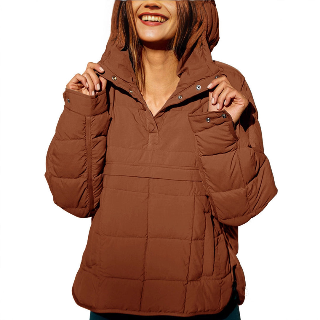Ladies casual quilted jacket with hood and side pockets Lune London
