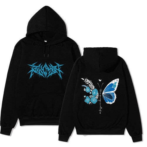 Women's hoodie with unique butterfly and flower motif Amarae