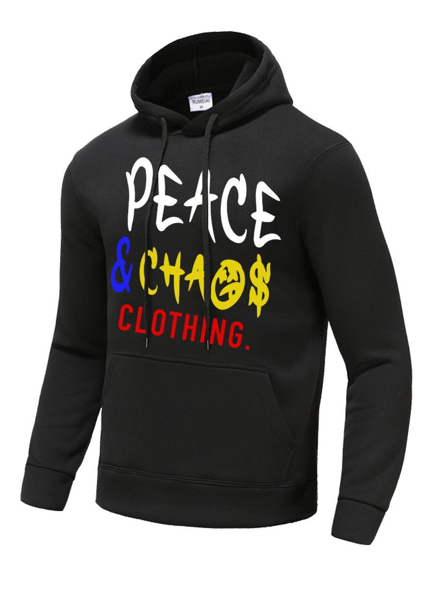 Hooded sweatshirt for men with a catchy inscription and practical pockets Amarae
