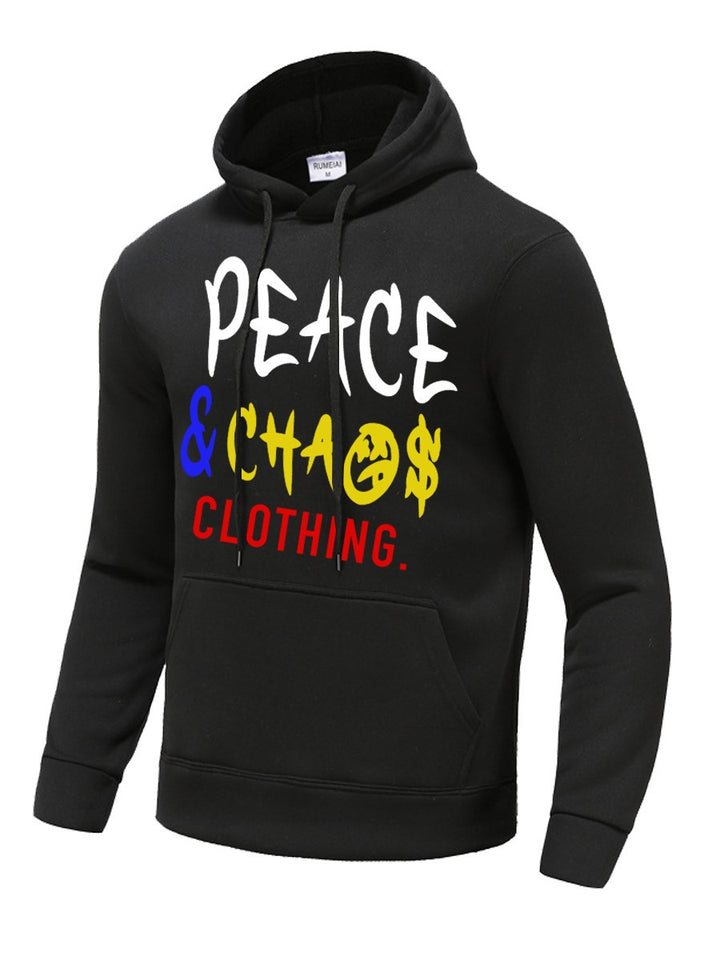 Hooded sweatshirt for men with a catchy inscription and practical pockets Amarae
