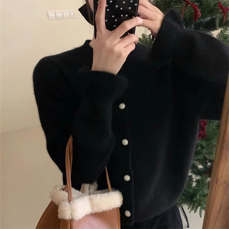 Cardigan confortable pour femmes avec boutons en perle Chic & Stil