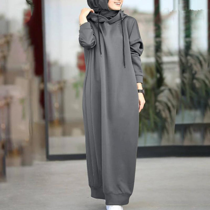 Ladies fashion hoodie-jumpsuit with textured cut and side pockets Lune London