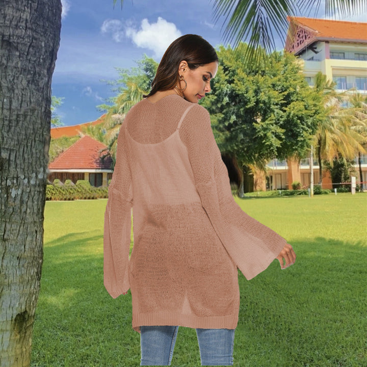 Ladies casual knit cardigan with wide sleeves Lune London