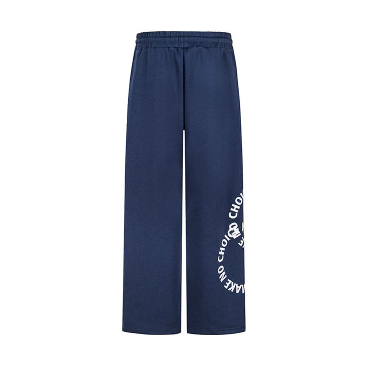 Women's wide jogging pants in culotte style with drawstring and statement print Amarae