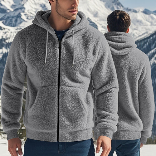 Men's fleece hoodie with soft material and practical pockets Amarae