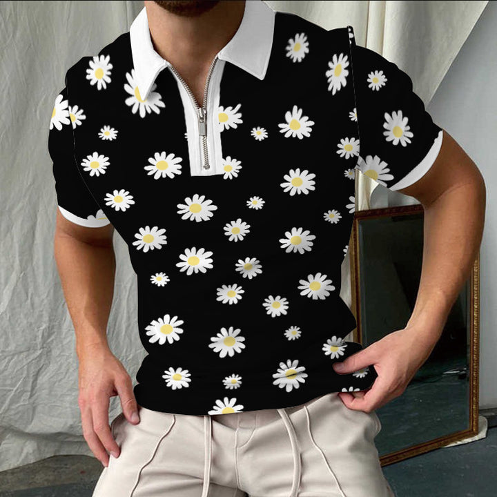 Lune London elegant short-sleeved checkered polo shirt for men