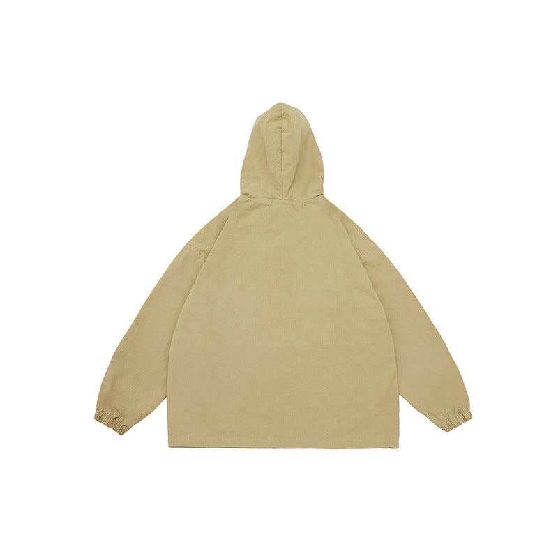 Unisex Oversized Hoodie with Button Placket, Kangaroo Pocket and Elastic Cuffs Amarae