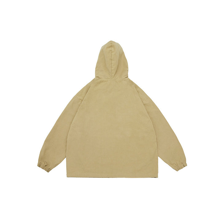 Unisex Oversized Hoodie with Button Placket, Kangaroo Pocket and Elastic Cuffs Amarae
