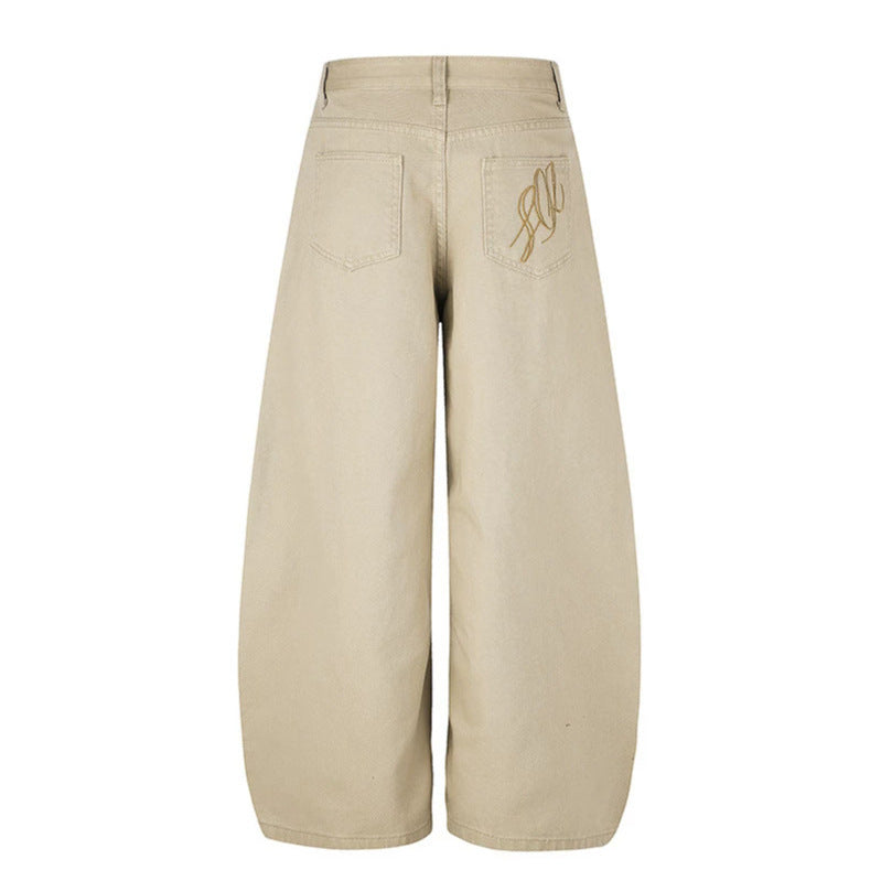 Women High-Cut Palazzo Pants with Wide Balloon Leg and Decorative Button Placket Amarae