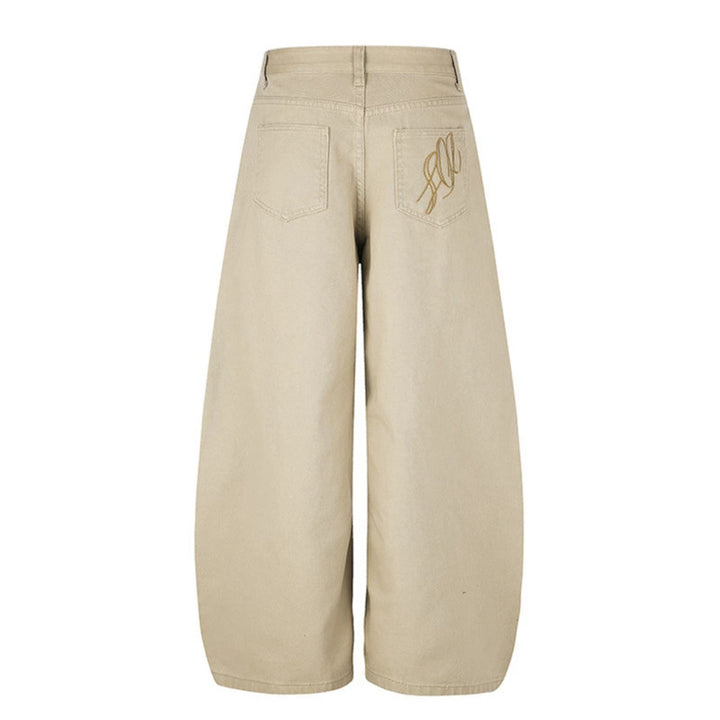 Women High-Cut Palazzo Pants with Wide Balloon Leg and Decorative Button Placket Amarae