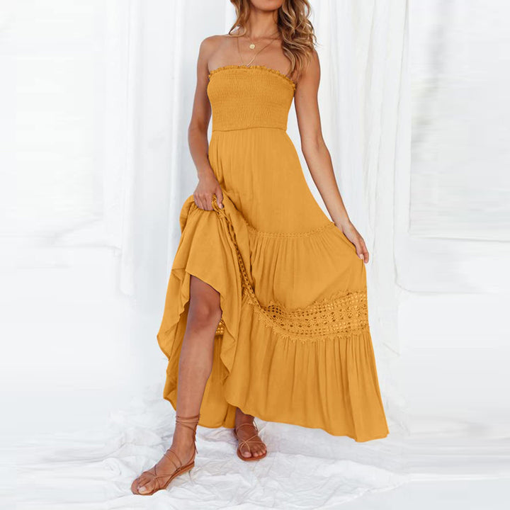 Lune London strapless bohemian maxi dress