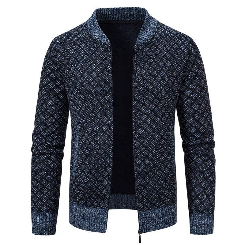 Men's knitted jacket with modern zipper and structured design Lune London