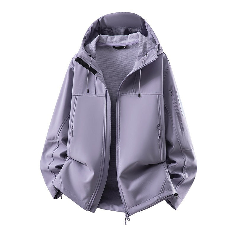 Men's softshell jacket with fleece lining, water-repellent and hood reinforcement Amarae