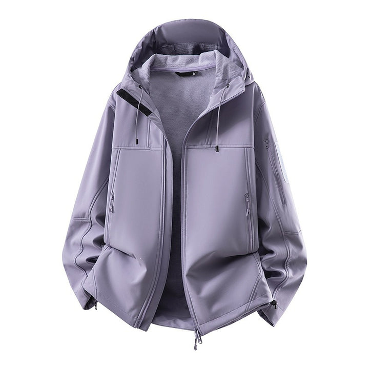 Men's softshell jacket with fleece lining, water-repellent and hood reinforcement Amarae