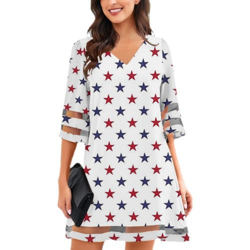 Lune London women's leopard print V-neck shift dress