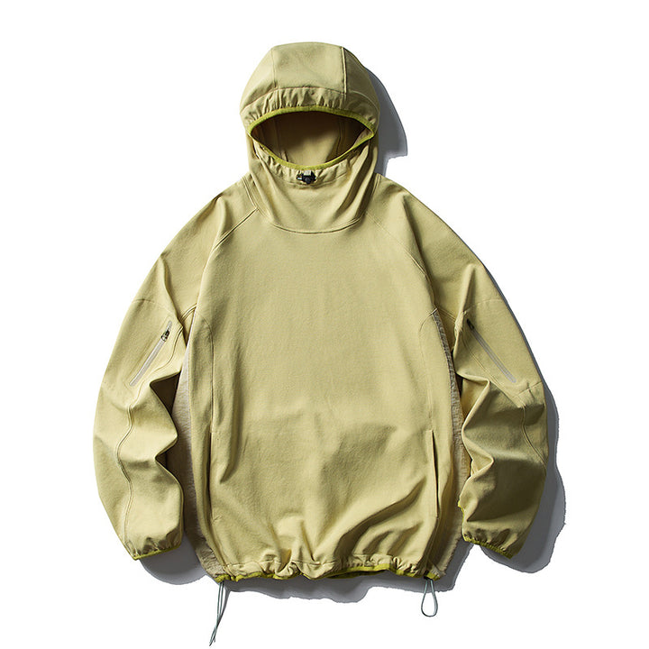 Unisex Lightweight Technical Hooded Anorak with Raglan Sleeves, Arm Pockets and Drawstring Amarae