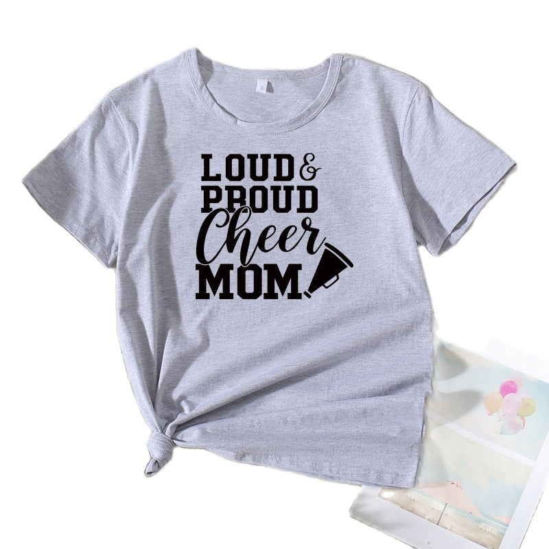 Chic and Stylish Mama Cheerleading Graphic T-Shirt Women