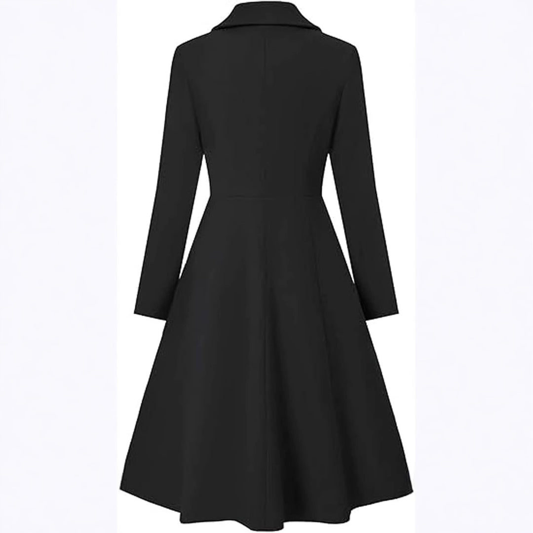 Ladies Elegant Oversized Coat with Double Row of Buttons Amarae