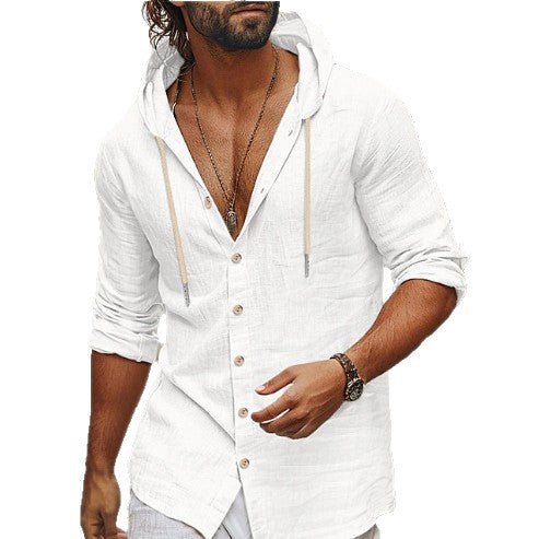 Men's casual hoodie t-shirt with button closure and side pockets Lune London