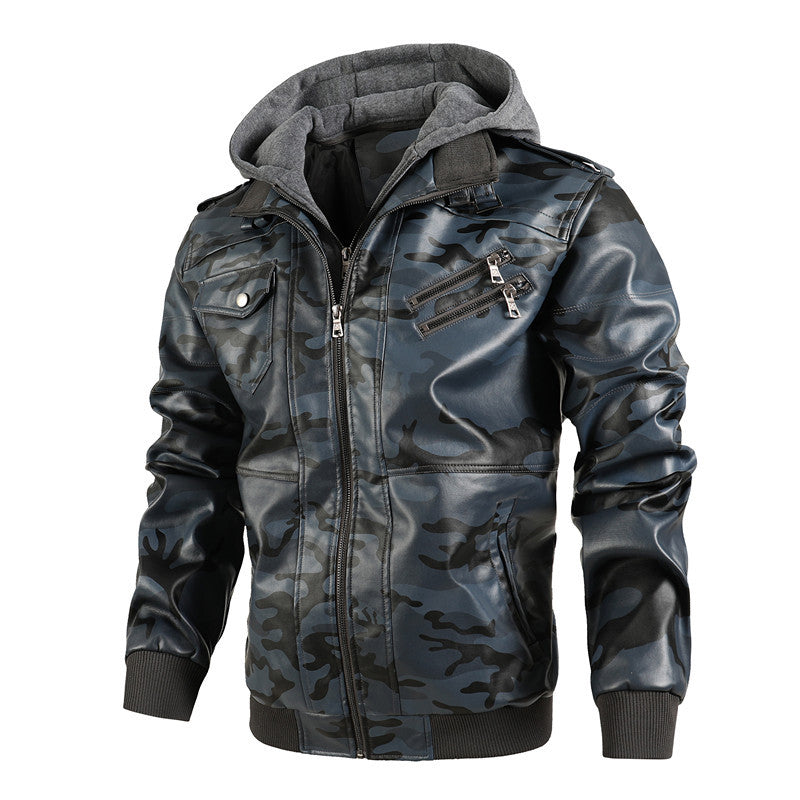 Casual camouflage jacket for men with removable hood lining Lune London