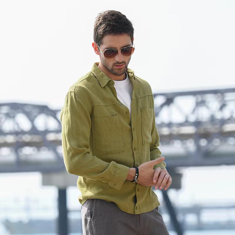 Lightweight cotton shirt for men with practical pockets Amarae