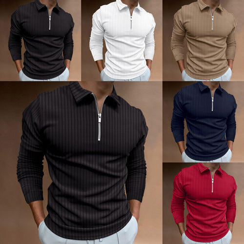 Long sleeve polo shirt for men with zipper Amarae