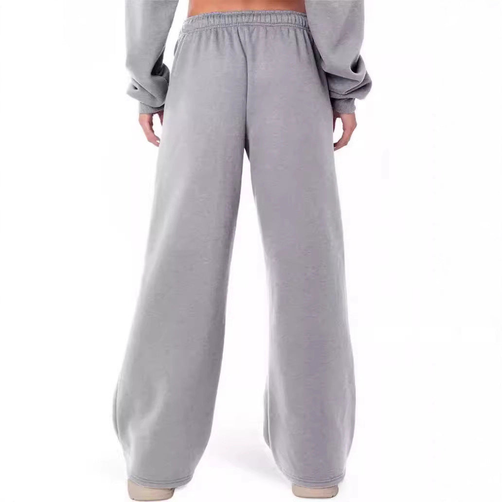 Women's casual leisure pants with a wide cut and elastic waistband Chic & Stil