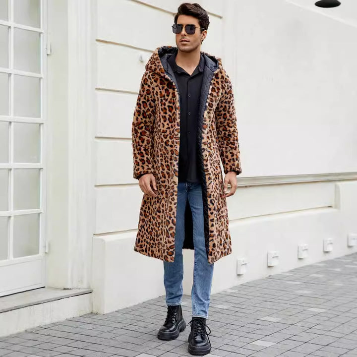 Trendy long coat for men with leopard pattern Lune London