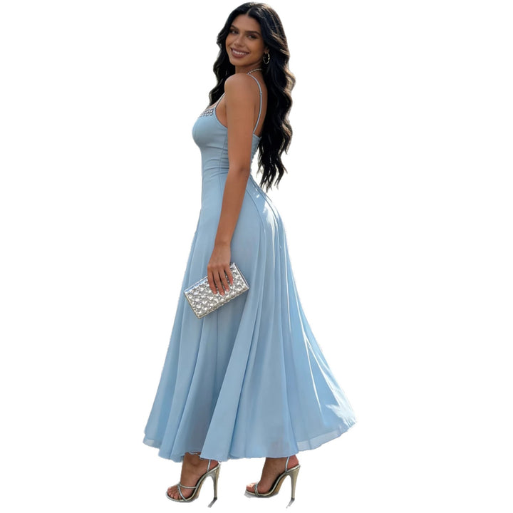 Women Elegant Party Dress with Sparkling Details and Swinging Skirt Lune London