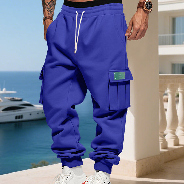Men's cargo jogger pants with elastic waistband and practical pockets Lune London