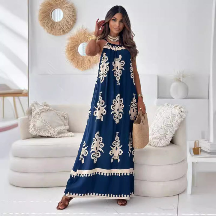 Lune London Ladies' Bohemian Maxi Dress with Collar