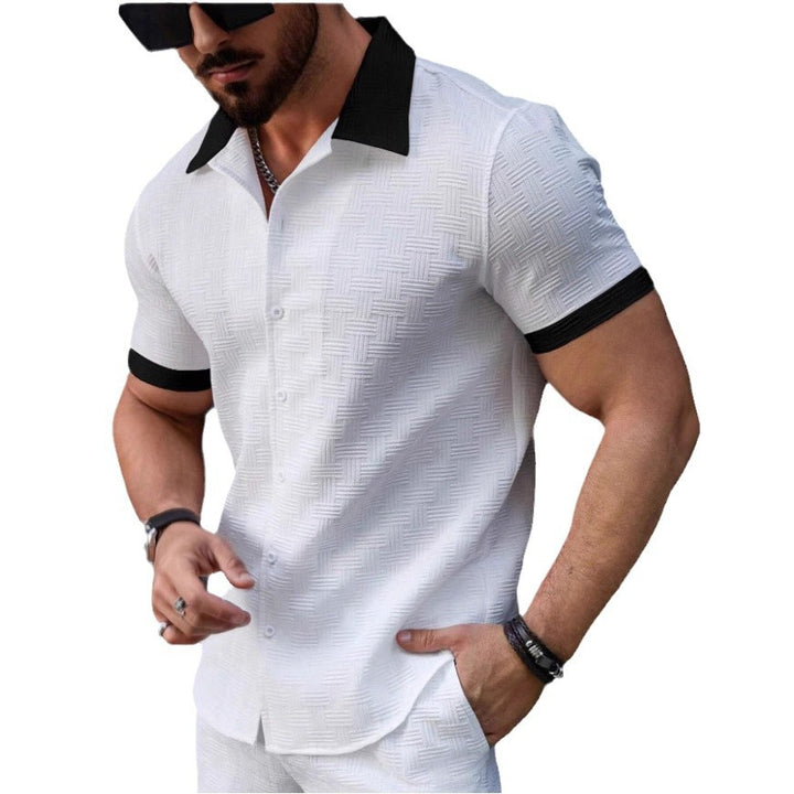 Structured short-sleeve shirt for men with buttons Amarae