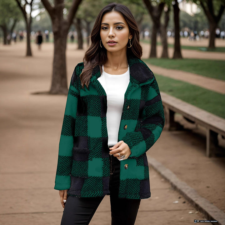 Ladies Cozy Tartan Coat Lune London