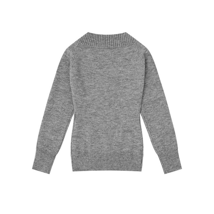 Women's fine knit pullover with deep V-neck, wide ribbed hem, and relaxed fit Amarae