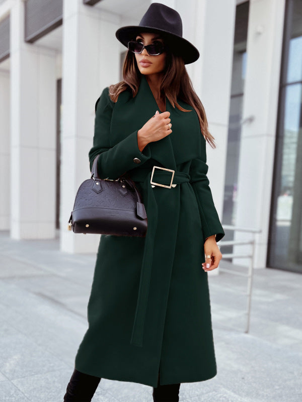 Elegant trench coat for women with belt and textured fabric Amarae