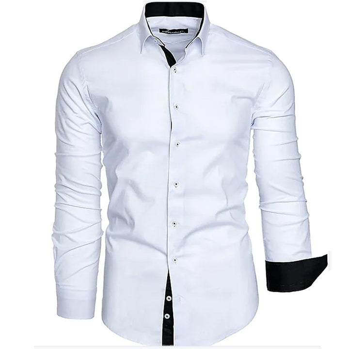 Elegant long sleeve shirt for men with contrasting cuffs Lune London