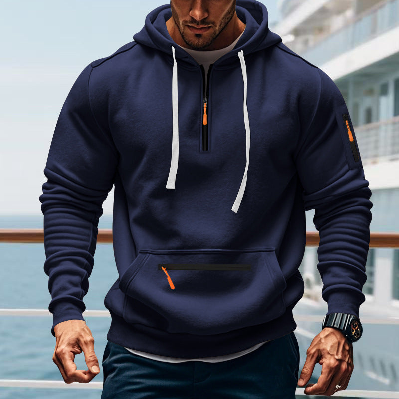 Men's sporty hoodie with practical zip pockets Lune London