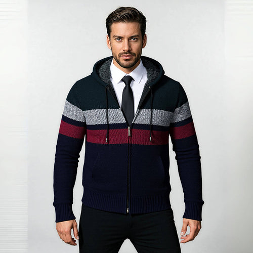 Hooded jacket for men with trendy zip Amarae