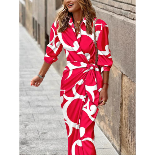 Woman Elegant Chic Wrap Dress
