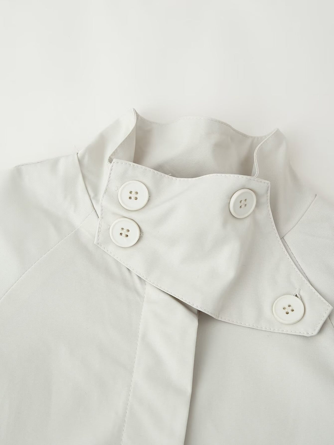 Women's coat with stand collar, balloon sleeves and side slits Amarae