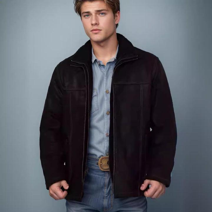 Versatile and sturdy suede jacket for men with functional pockets Lune London