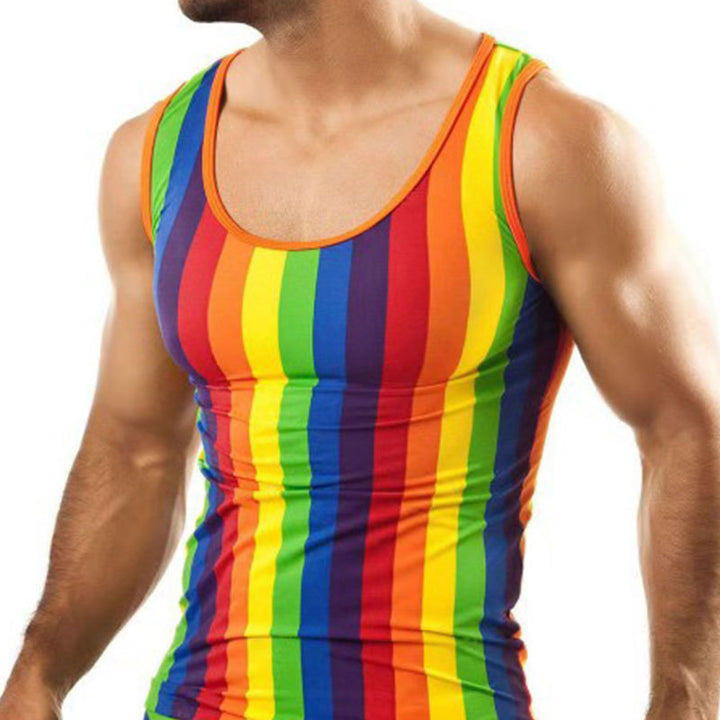 Men's colorful striped sports tank top with matching underwear Lune London