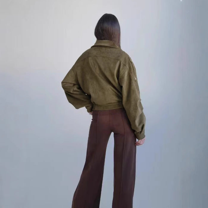 Elegant short jacket for women with belt and asymmetric cut Lune London