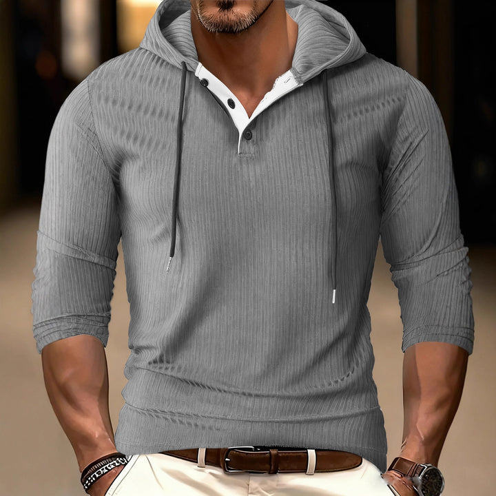 Men's Hoodie Sporty Long Sleeve with Textured Surface Lune London